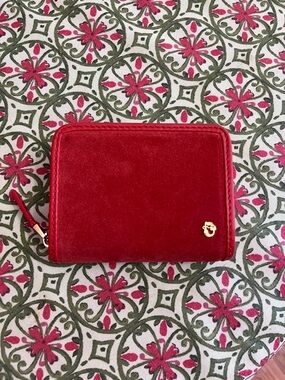 NWOT red suede Spartina wallet